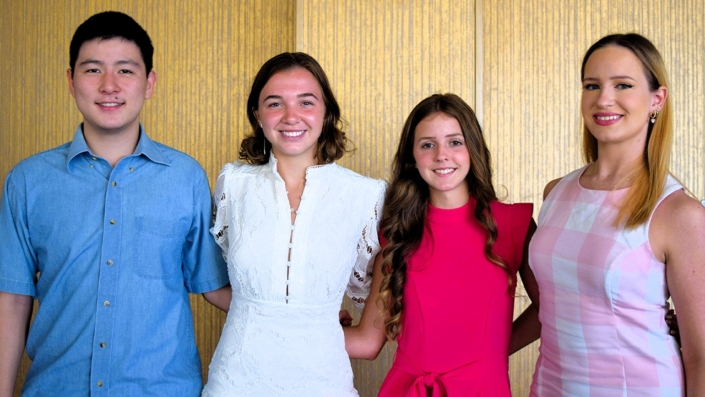 Community Power Scholarship recipients (left to right) Ryan Wu, Meredith Hawkins, Alyssa Norsworthy and Alexis Hunsicker.