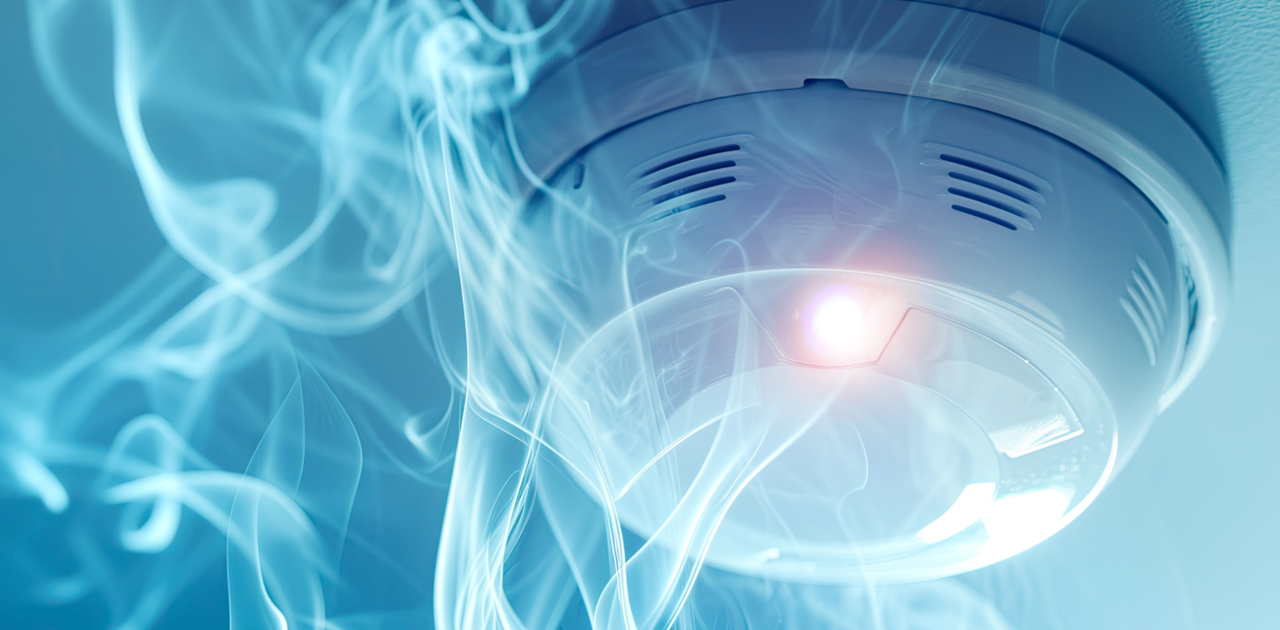 Smoke and smoke alarm in home