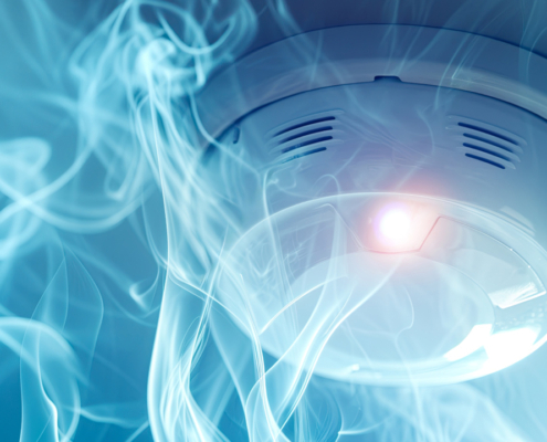 Smoke and smoke alarm in home