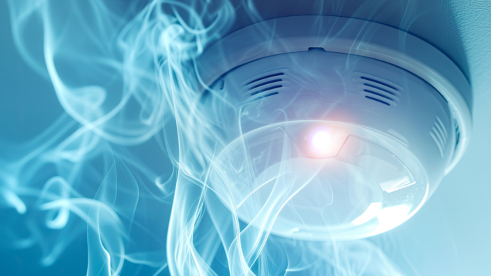Smoke and smoke alarm in home