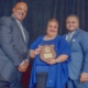 Pictured: Whitney M. Young Jr. Service Award recipient Demetric Mercadel is shown with Diversity in Scouting Gala chairman Jimmie Woods Sr. (left) and her son, Todd C. James, who introduced and presented her award.