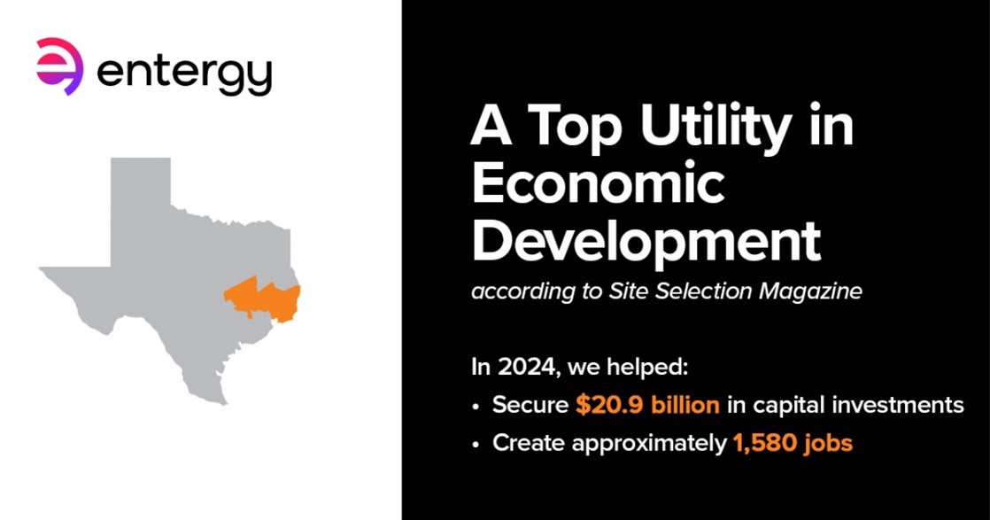 Entergy Top Utility in economic development - Entergy