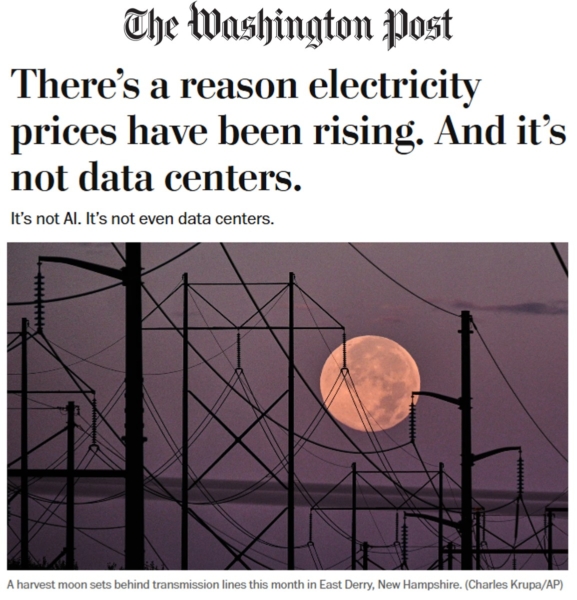 There’s a reason electricity prices have been rising. And it’s not data centers. The Washington Post, Oct. 25, 20205.