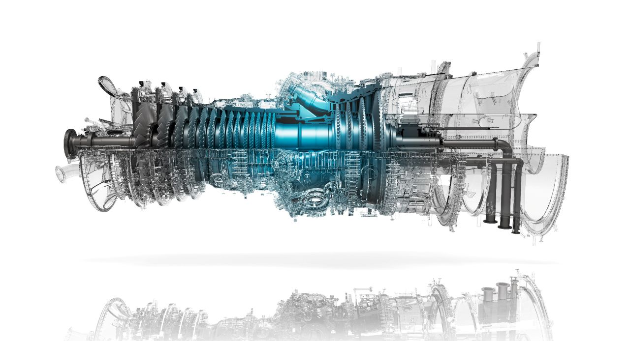 Mitsubishi Power M501JAC hydrogen-enabled gas turbine. (Credit: Mitsubishi Power)