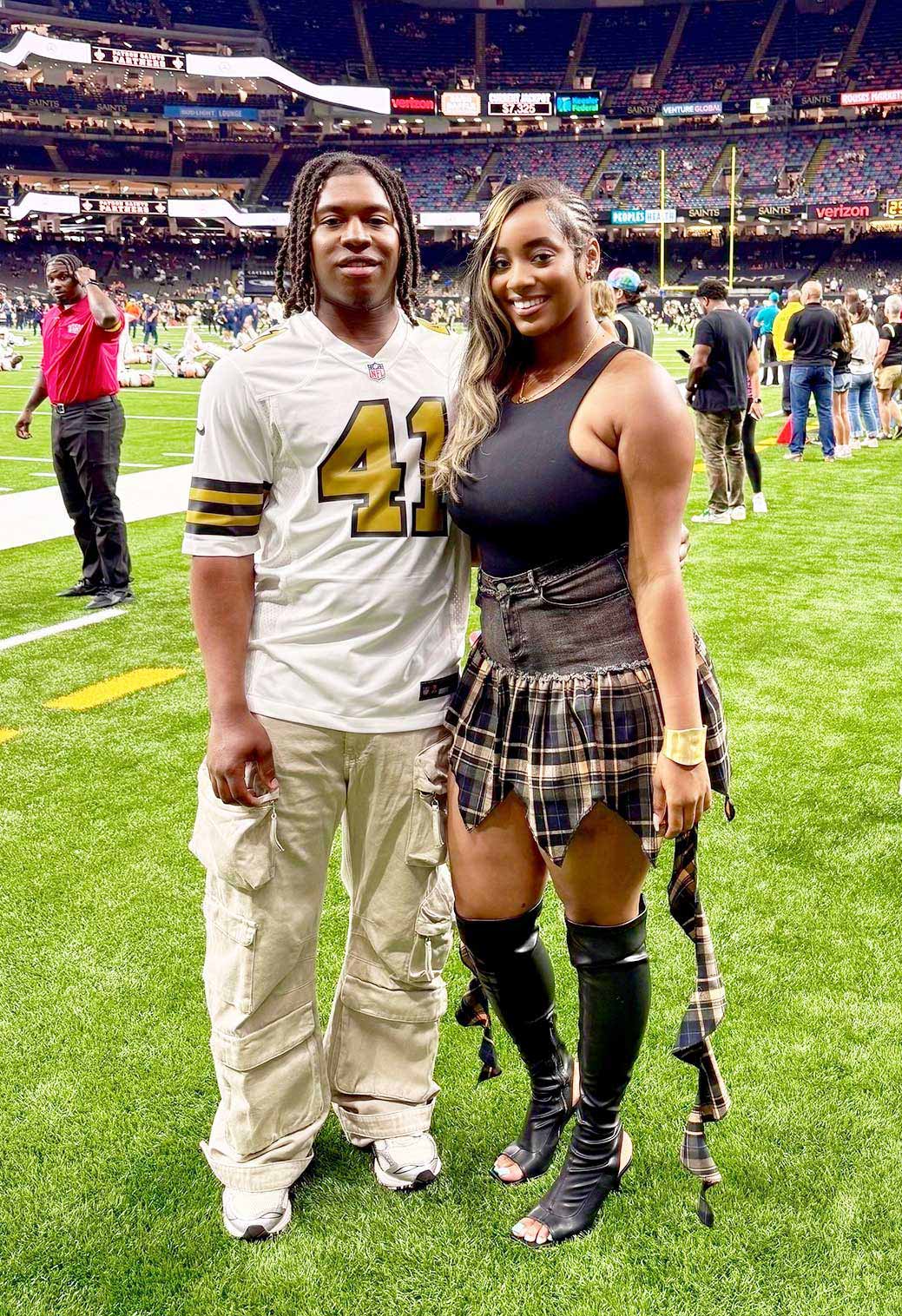 Zane Matthews, Lineman of the Game, with Kaliyah Taylor